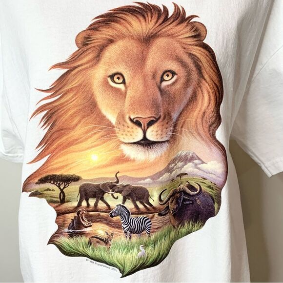1998 Delta Pro Weight Fun-Raiser U.S.A. Lion Safari Graphic Tee Shirt Large - Picture 3 of 9